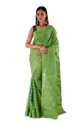 Moss-Green-Traditional-Dhakai-Saree-SNJMB4005-1