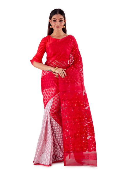 Red-and-White-Traditional-Dhakai-Saree-SNJMB4008-1