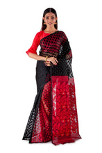 Red-and-Black-Traditional-Dhakai-Saree-SNJMB4009-1