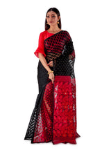 Red-and-Black-Traditional-Dhakai-Saree-SNJMB4009-2