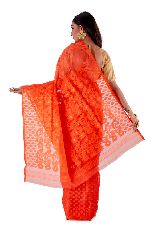 Dark-Orange-Traditional-Dhakai-Saree-SNJMB4010-4