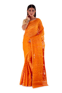 Pumpkin-Orange-Traditional-Dhakai-Saree-SNJMB4011-1