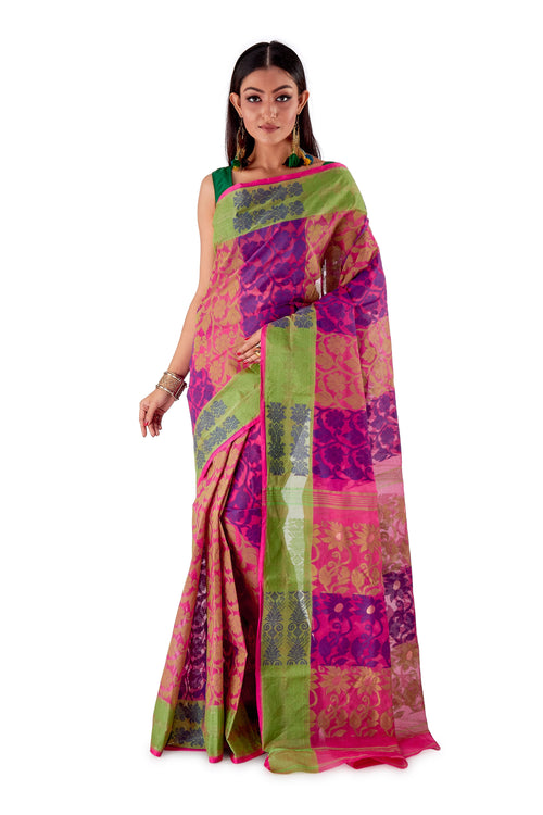 Purple-Traditional-Cotton-Dhakai-Jamdani-SNJMC1102-1