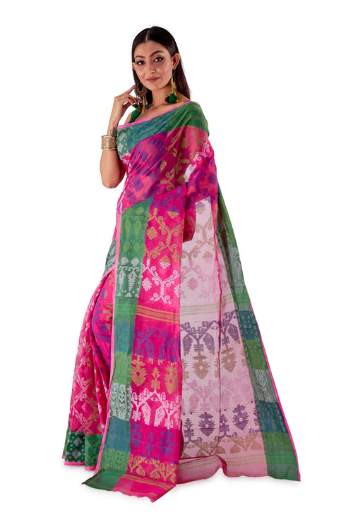 Pink-Traditional-Cotton-Dhakai-Jamdani-SNJMC1106-3