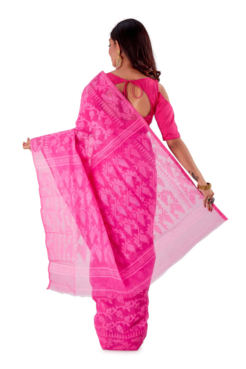 Pink-Traditional-Cotton-Dhakai-Jamdani-SNJMC1201-4
