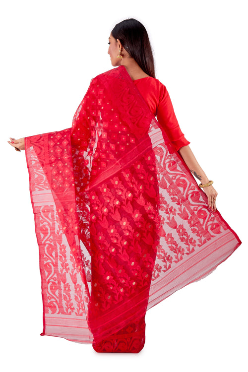 Red-Traditional-Cotton-Dhakai-Jamdani-SNJMC1505-4