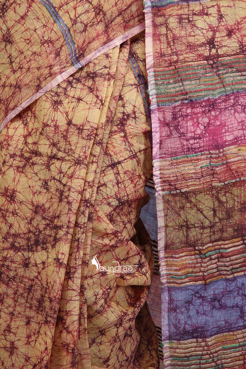 Wax Batik On Cotton Khesh Saree - Saree